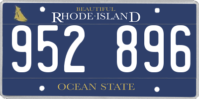 RI license plate 952896