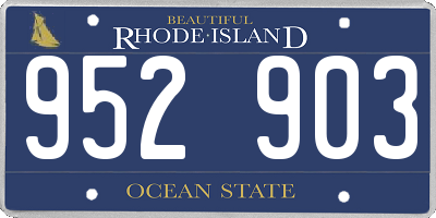RI license plate 952903