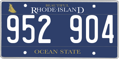 RI license plate 952904