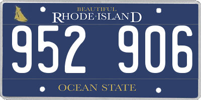 RI license plate 952906