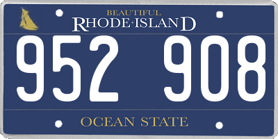 RI license plate 952908