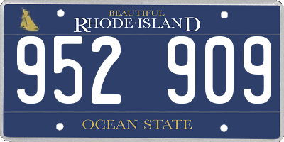 RI license plate 952909