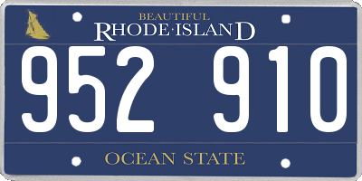RI license plate 952910