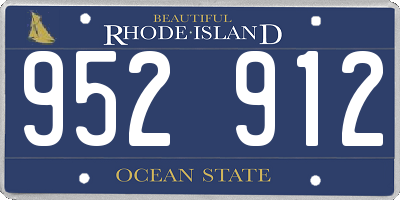 RI license plate 952912