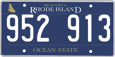 RI license plate 952913