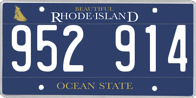 RI license plate 952914