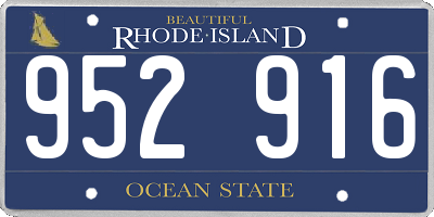 RI license plate 952916