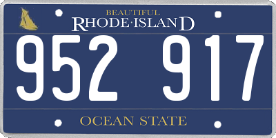 RI license plate 952917
