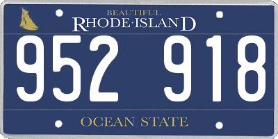 RI license plate 952918