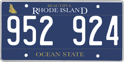 RI license plate 952924