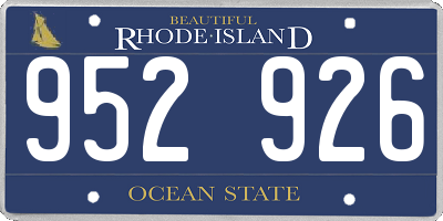 RI license plate 952926