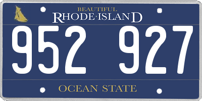 RI license plate 952927