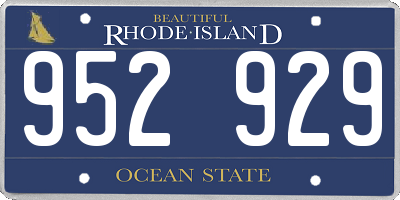 RI license plate 952929