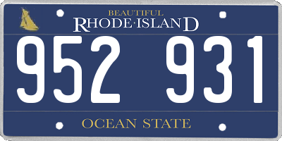 RI license plate 952931