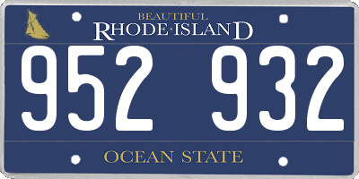 RI license plate 952932
