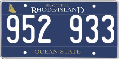 RI license plate 952933