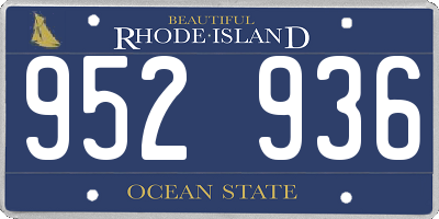 RI license plate 952936