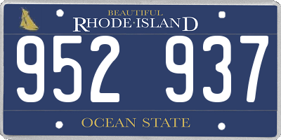 RI license plate 952937