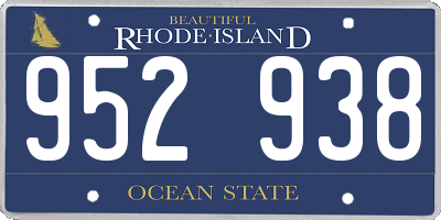 RI license plate 952938