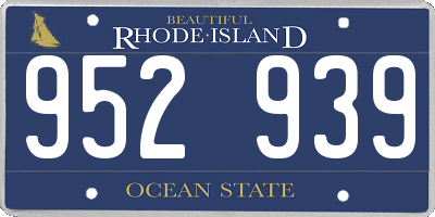 RI license plate 952939