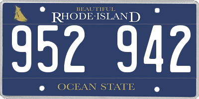 RI license plate 952942