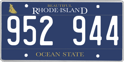 RI license plate 952944