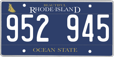 RI license plate 952945
