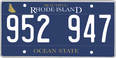RI license plate 952947
