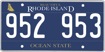 RI license plate 952953