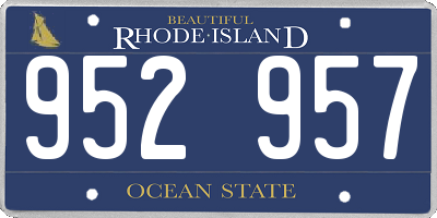 RI license plate 952957