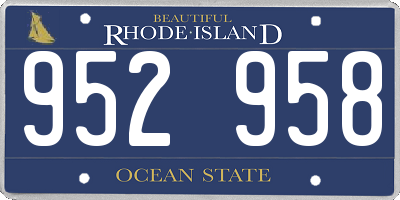 RI license plate 952958
