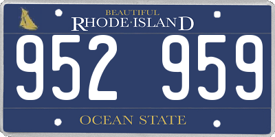 RI license plate 952959