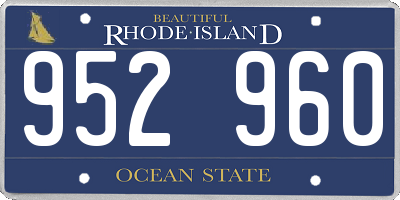 RI license plate 952960