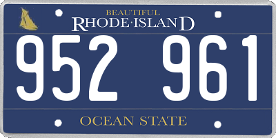 RI license plate 952961