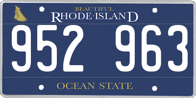 RI license plate 952963