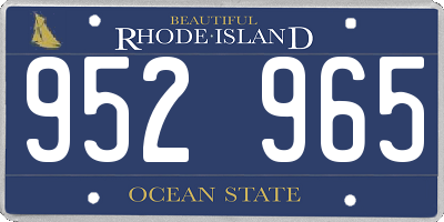 RI license plate 952965