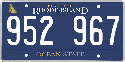 RI license plate 952967