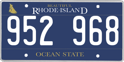 RI license plate 952968