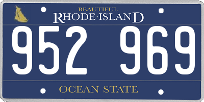 RI license plate 952969