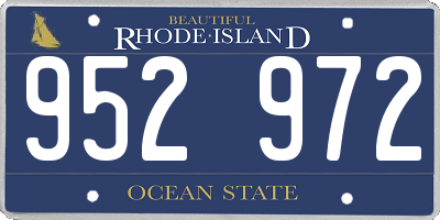 RI license plate 952972