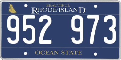 RI license plate 952973