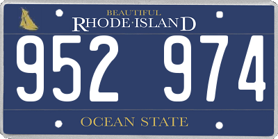 RI license plate 952974