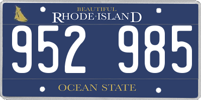 RI license plate 952985