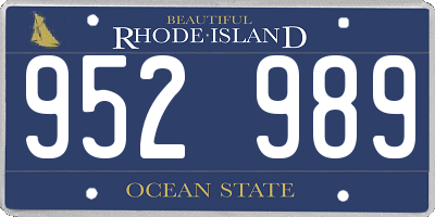 RI license plate 952989