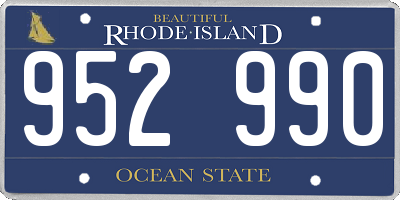 RI license plate 952990