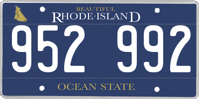 RI license plate 952992