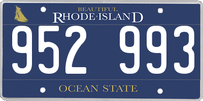 RI license plate 952993