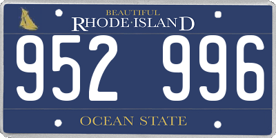 RI license plate 952996