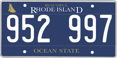 RI license plate 952997