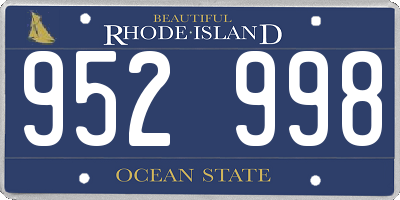 RI license plate 952998